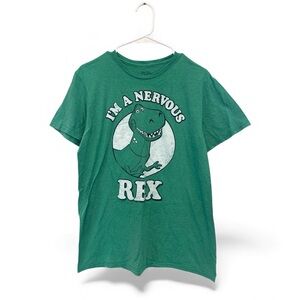 Disney Toy Story Green “I’m a Nervous Rex” T-Rex Short Sleeve Tee Medium